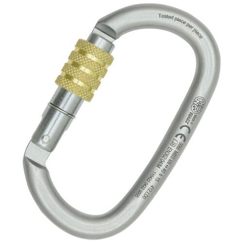 Kong 462 Oval Carbon Steel Screw-Gate Carabiner - Luna White