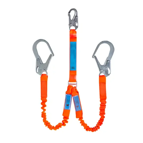 SpanSet Ergo Twin Elasticised Lanyard - Scaffold Hook - 1.8m